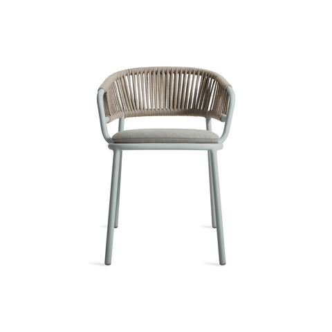 Mate Outdoor Chair by Blu Dot in Toohey Breezy Blue, low front view