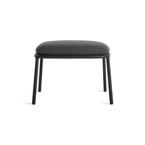 Mate Outdoor Ottoman by Blu Dot in Toohey Charcoal, low front view