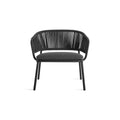 Mate Outdoor Lounge Chair by Blu Dot in Toohey Charcoal, low front view