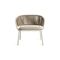 Mate Outdoor Lounge Chair by Blu Dot in Sunbrella Linen, low front view