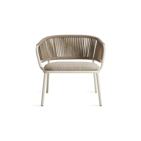 Mate Outdoor Lounge Chair by Blu Dot in Sunbrella Linen, low front view