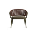 Mate Outdoor Lounge Chair by Blu Dot in Toohey Olive, low front view