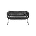 Mate Outdoor Settee by Blu Dot in Toohey Charcoal, low front view