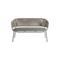Mate Outdoor Settee by Blu Dot in Toohey Breezy Blue, low front view
