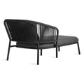 Mate Outdoor Sun Lounger by Blu Dot in Toohey Charcoal, rear three-quarter view