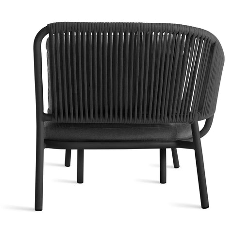 Mate Outdoor Sun Lounger by Blu Dot in Toohey Charcoal, rear view