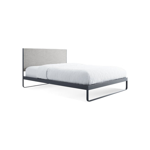 Me Time Bed by Blu Dot in Tait Charcoal Slate, full size, three-quarter view
