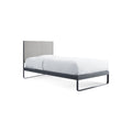 Me Time Bed by Blu Dot in Tait Charcoal Slate, twin size, three-quarter view