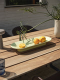 outdoor dining table with scandinavian home decor by muuto 