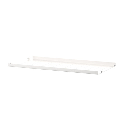 String® System Metal Shelf Low in white powder-coated steel, 22.8" wide modular shelving component