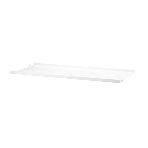 String® System Metal Shelf Low in white powder-coated steel, 30.7" wide modular shelving component