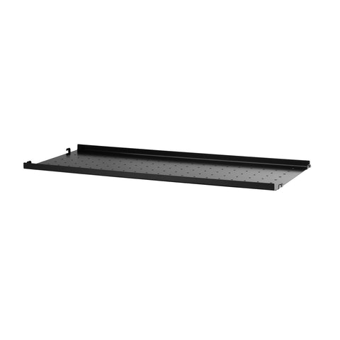 String® System Metal Shelf Low in black powder-coated steel, 30.7" wide modular shelving component