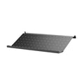 Black powder-coated metal shoe shelf, 22.8"W, for the String® System modular shelving