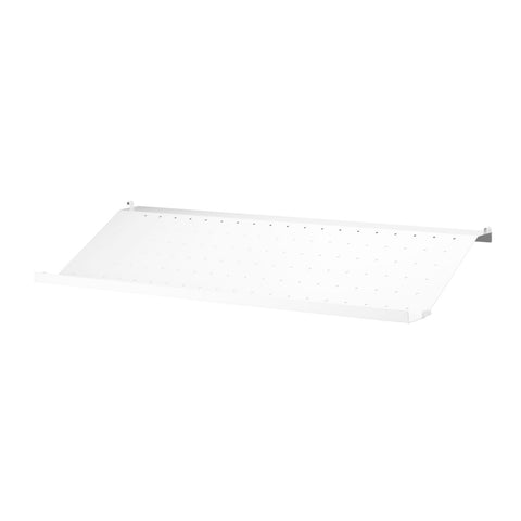 White powder-coated metal shoe shelf, 30.7"W, for the String® System modular shelving