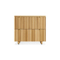 Murmur Nightstand by Blu Dot in White Oak, front view