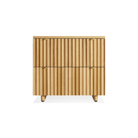 Murmur Nightstand by Blu Dot in White Oak, front view