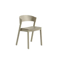 cover side chair dark beige and refine leather stone designed by muuto