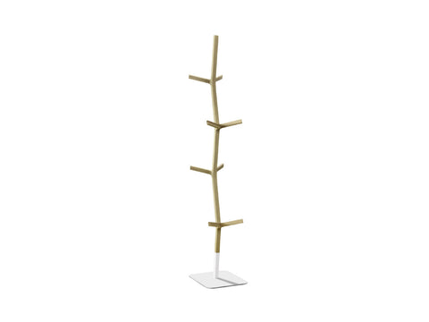 sculptural coat stand in oak lacquered finish designed by shin azumi for fredericia furniture