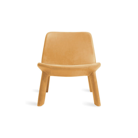 Neat Lounge Chair by Blu Dot in Camel Leather, low front view