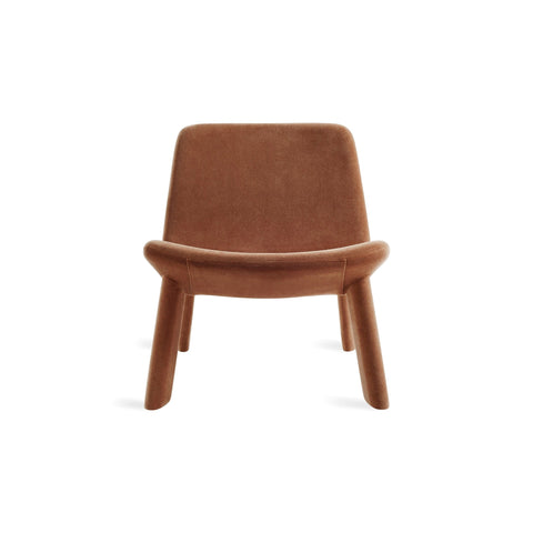 Neat Lounge Chair by Blu Dot in Copper Velvet, low front view