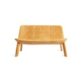 Neat Settee by Blu Dot in Camel Leather, low front view