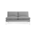 New Standard 60" Armless Sofa by Blu Dot in Spitzer Grey with White legs