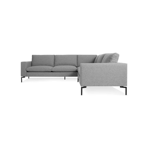 New Standard Sectional Sofa by Blu Dot in Spitzer Grey with Black legs, left-facing