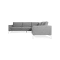New Standard Sectional Sofa by Blu Dot in Spitzer Grey with White legs, left-facing