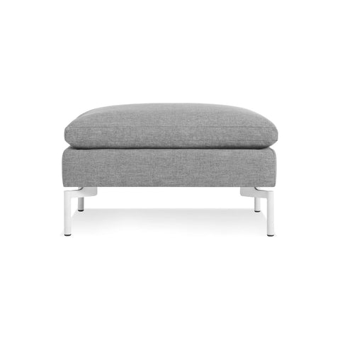New Standard Ottoman by Blu Dot in Spitzer Grey with White legs
