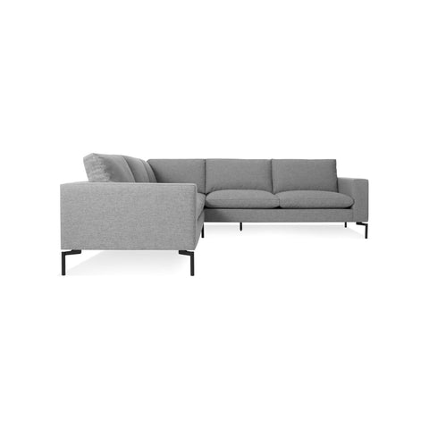 New Standard Sectional Sofa by Blu Dot in Spitzer Grey with Black legs, right-facing