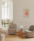 minimalist modern interior space with scandinavian influence with furniture from fredericia 