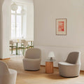 niveau coffee table and scandinavian lounge chairs by Fredericia Furniture in living room lifestyle image