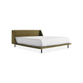 Nook Bed by Blu Dot in Moss Velvet, king size, three-quarter front view