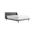 Nook Bed by Blu Dot in Slate Leather, queen size, three-quarter front view