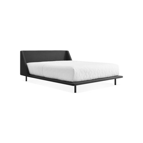 Nook Bed by Blu Dot in Vesper Charcoal, full size, low three-quarter view