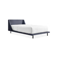 Nook Bed by Blu Dot in Edwards Navy, twin size, low three-quarter view