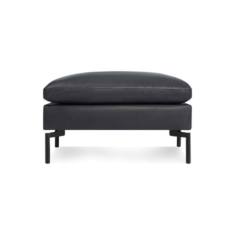 New Standard Ottoman by Blu Dot in Granite Leather with Black legs