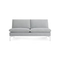 New Standard 60" Armless Sofa by Blu Dot in Maharam Mode In Intaglio with White legs, low front view