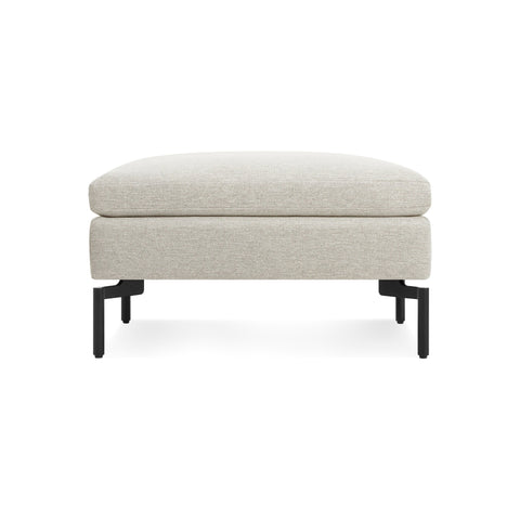 New Standard Ottoman by Blu Dot in Maharam Mode In Clavicle with Black legs, front view