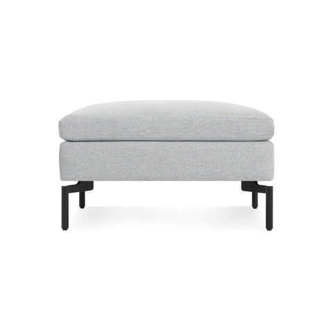 New Standard Ottoman by Blu Dot in Maharam Mode In Intaglio with Black legs, low front view