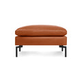 New Standard Ottoman by Blu Dot in Toffee Leather with Black legs