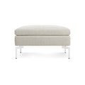 New Standard Ottoman by Blu Dot in Maharam Mode In Clavicle with White legs, front view