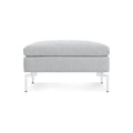 New Standard Ottoman by Blu Dot in Maharam Mode In Intaglio with White legs, low front view