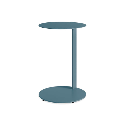 Note Tall Side Table by Blu Dot in Marine Blue, three-quarter view