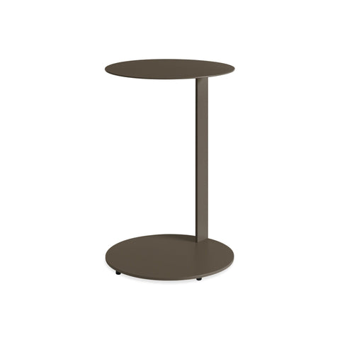 Note Tall Side Table by Blu Dot in Dark Olive, three-quarter view