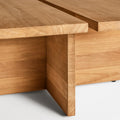 NowThen Outdoor Coffee Table by Blu Dot, FSC-certified solid teak joinery and base detail