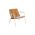 Offline Outdoor Lounge Chair Seat Pad by Blu Dot in Sunbrella Linen, three-quarter front view