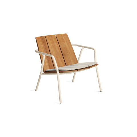 Offline Outdoor Lounge Chair Seat Pad by Blu Dot in Sunbrella Linen, three-quarter front view