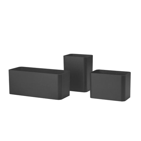 Black organizers set of 3 by String™ shown against white background
