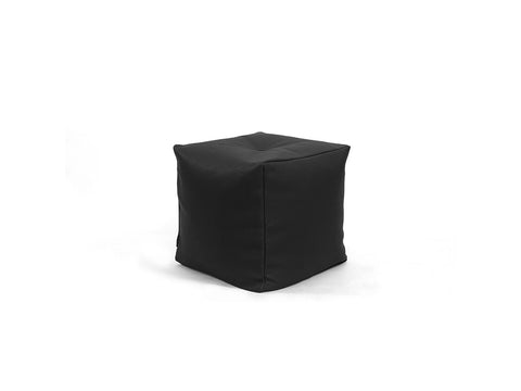 Otto Pouf w/o button, Zenso Black Leather by Bent Hansen